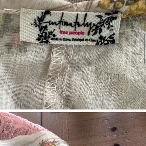 Free People Floral Lace Trim Romper - Pink - Picture 6 of 6